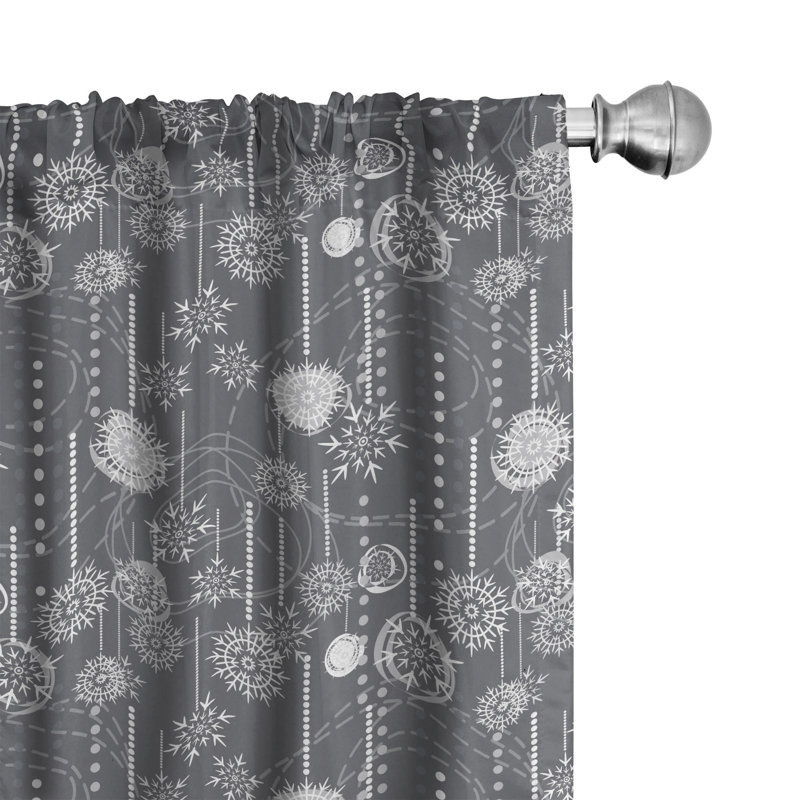 Winter Semi-Sheer Rod Pocket Curtain Panels, 28" x 84"