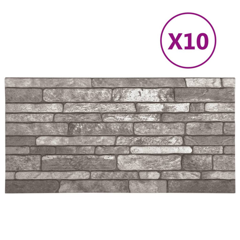 Dark Gray 3D Textured Brick Design Wall Panels
