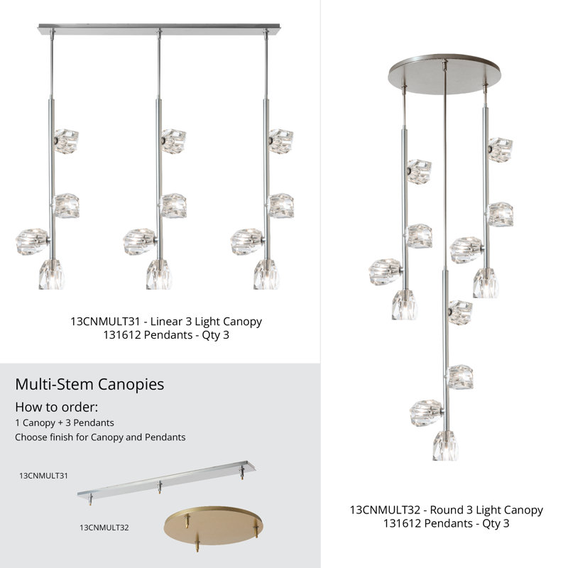 3-Light Linear Canopy, Sterling