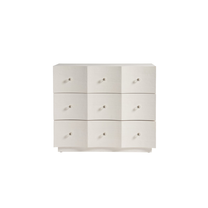 White Solid Wood 42'' Coastal 3-Drawer Dresser with Soft Close