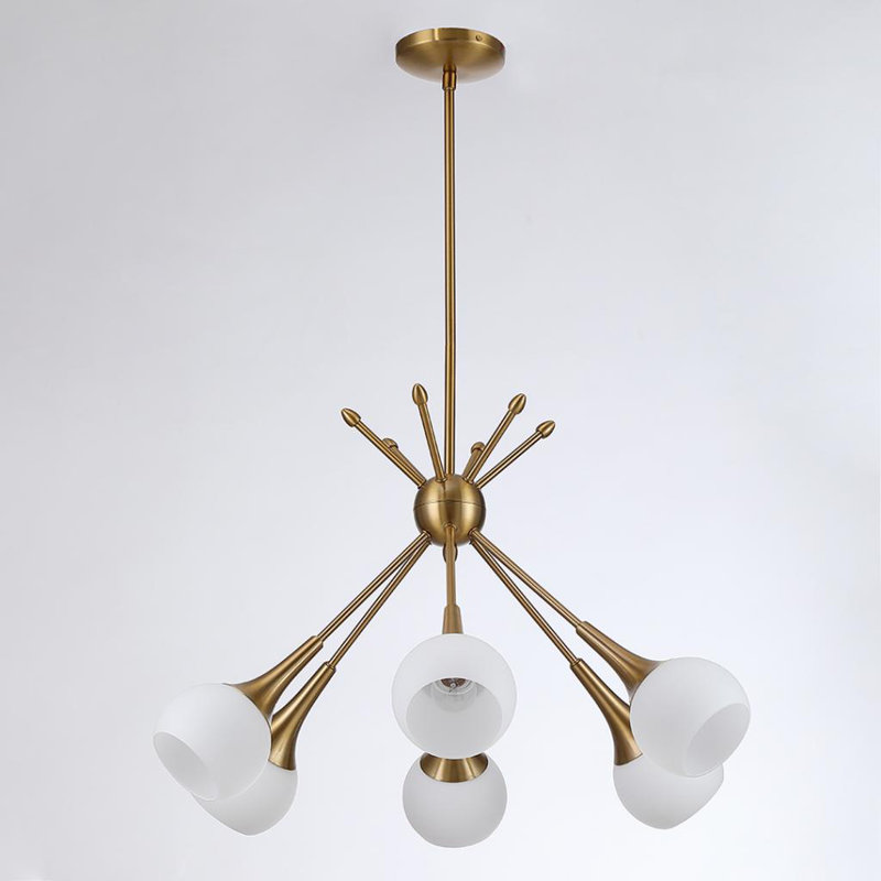 Evansville 6 - Light Sputnik Pendant, Brass