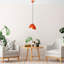 Lustre réglable élégant, structure en métal, plaque de base 7,9 po x 5,9 po | Hauteur: 8,7 à 45,7 pouces | Diamètre de 7,9 po | 1 x douille E27, 40 W maximum | Finition orange élégante, parfaite pour le salon et la salle à manger, installation facile-659611104-659611105