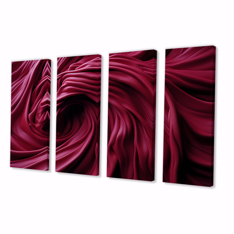 «Purple Soft Spirals Galaxy - Abstract Spirals», toile d'art 4 pièces, H 32 po x l 64 po