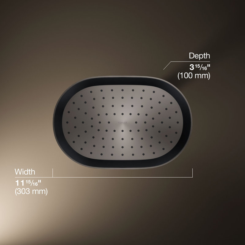 Statement™ 2.5 GPM Oval 12 in. Rainhead with Katalyst Air-Induction Technology, Vibrant Titanium