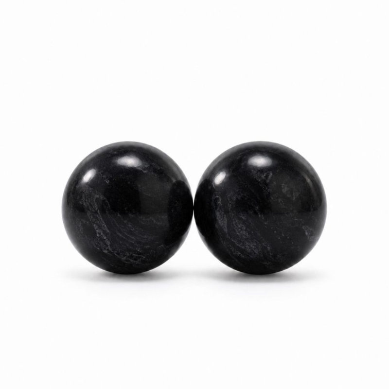 Bola Marmol Sphère en marbre noir 3 po - Paquet de 2, H 3 po x l 3 po x P 3 po, Noir