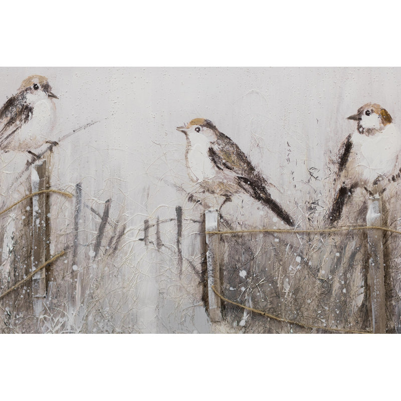 Hand -painted song of birds acrylic painting