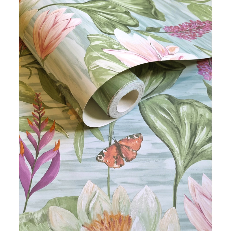 Rouleau de papier peint L 33 pi x l 20,8 po Laoch, Bleu