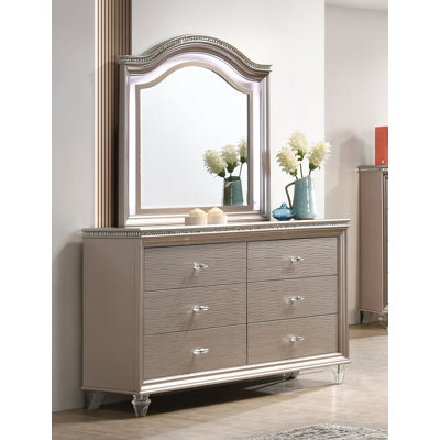 Commode double 6 tiroirs avec miroir Sienna