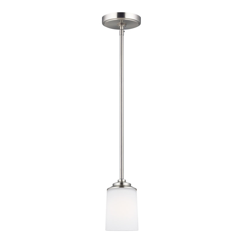 Kemal One Light Mini-Pendant from Generation Lighting , Brushed Nickel, Not Energy Star, No