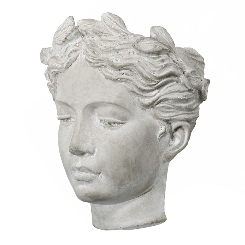 Petit vase mural en ciment 6,7 x 5,5 x 8,7 po Visage