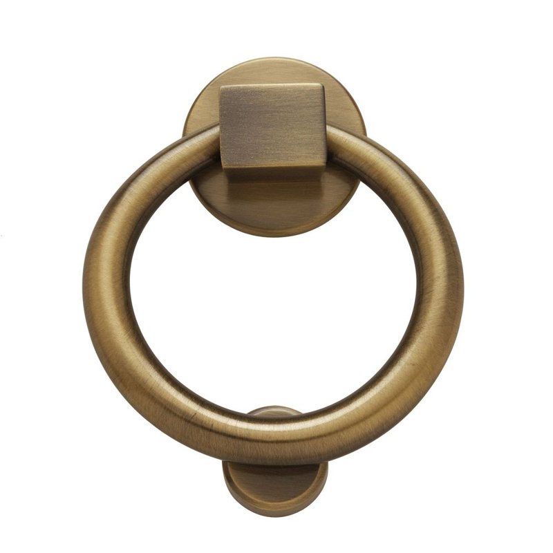 Ring Door Knocker, Satin Brass/Black