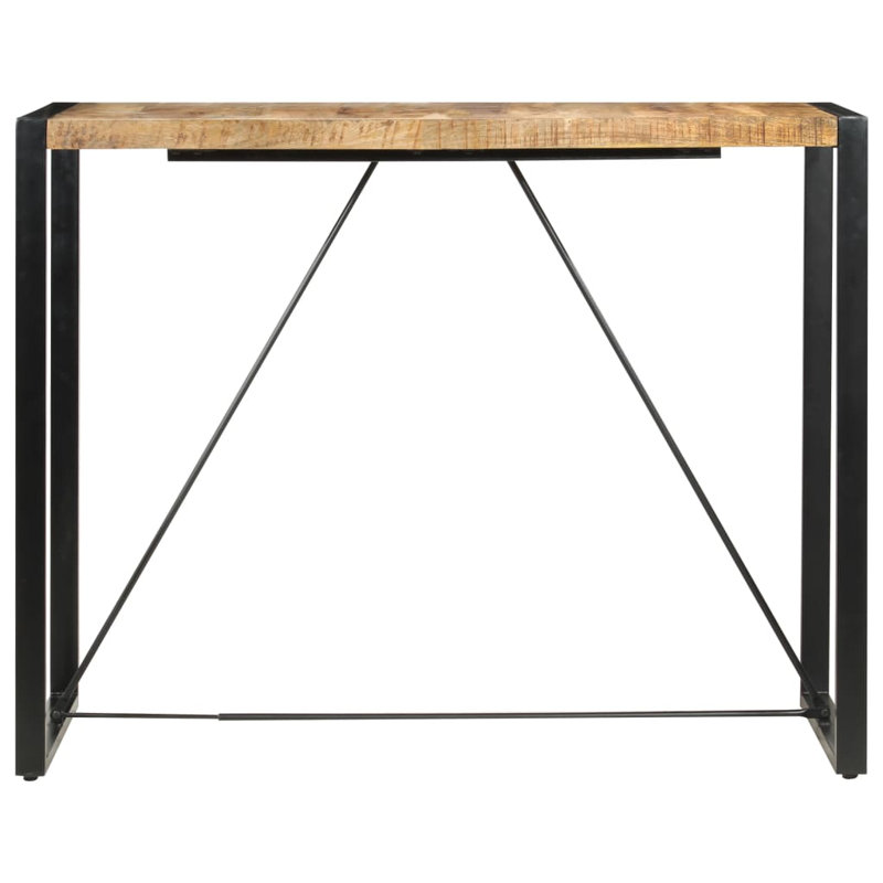 Bar Table Kitchen Dining Room Pub Table Bistro Table Solid Mango Wood, Light Brown, 43.3"H x 55.1"L x 27.6"W