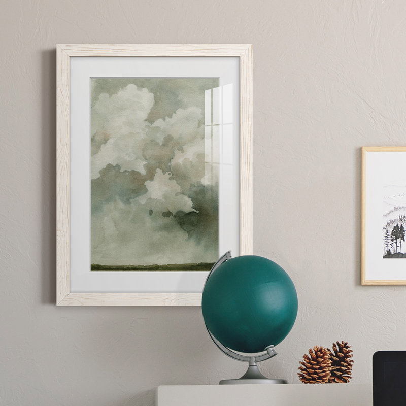 Coming Rain I - Peinture encadrée, H 31,5 po x l 23,5 po x P 1 po, Cadre blanc