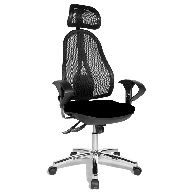 Office Chair with Headrest, Black