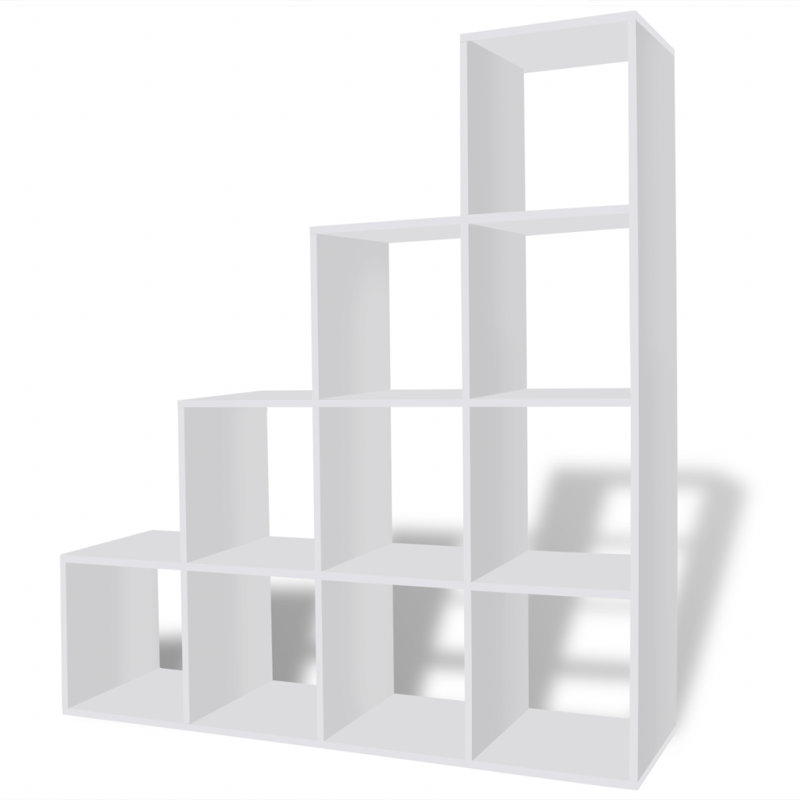 Tambellini Cube Bookcase, White, 138 x 29 x 142 cm