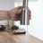 Kitchen Sink Faucet With Pull Out Sprayer Brushed Nickle,Stainless Steel High Arc Kitchen Sink Faucet, 3 Way Setting Single Handle Kitchen Faucets With Deck Plate