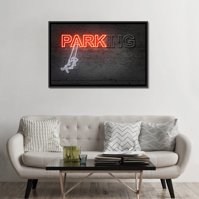 « park », reproduction d’impression sur toile, H 18 po x l 26 po x P 1,5 po, Toile encadrée noire, Pas de tapis