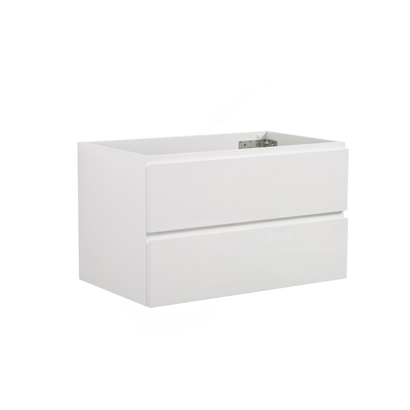 Armoire murale SANS lavabo, couleur, avec deux tiroirs, pré-assemblée, Blanc