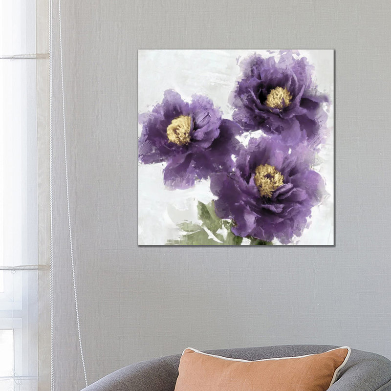 Purple Bloom II by Jesse Stevens - Wrapped Canvas Painting, 66.04 cm H x 66.04 cm W x 1.91 cm D