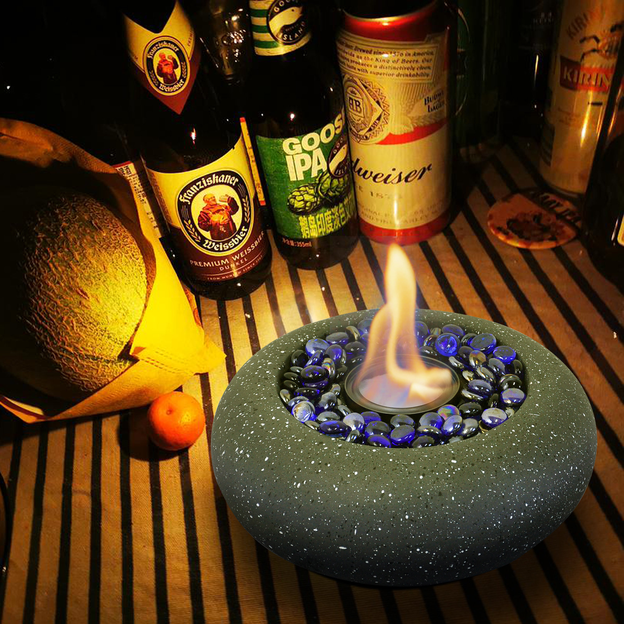 Greyhoo Stone Bio-Ethanol Outdoor Tabletop Fireplace