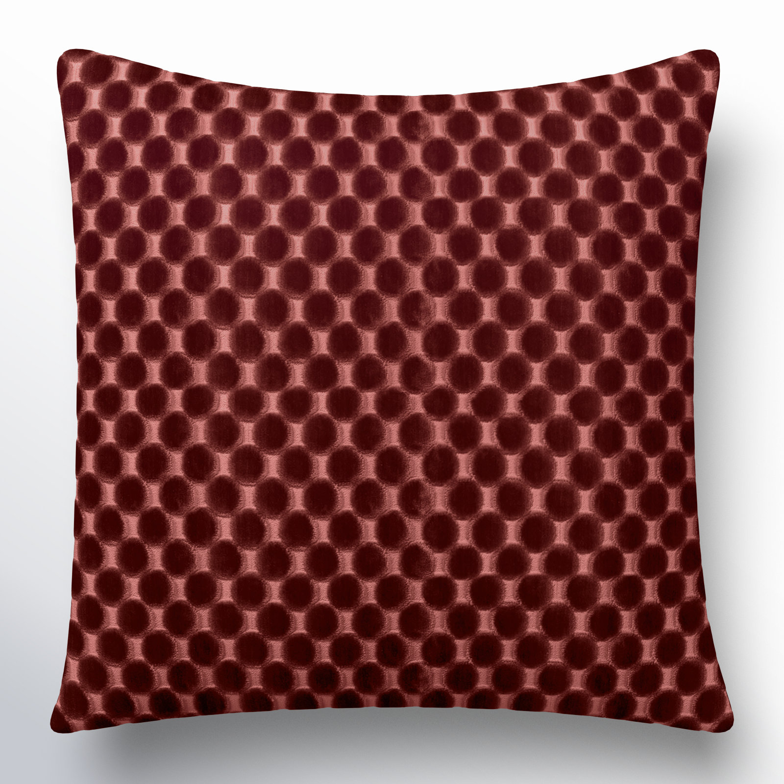 Nirvan Throw Pillow, Garnet, Feather, Square 20"