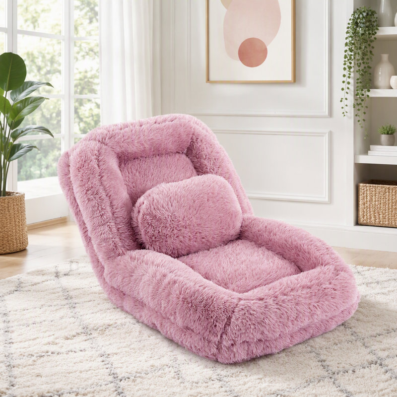 Lit pour chien humain, canapé paresseux, convertible réglable à 5 positions, Rose