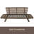 Outdoor Adjustable Patio Wooden Daybed Sofa Chaise Lounge With Cushions For Small Places-1264600845