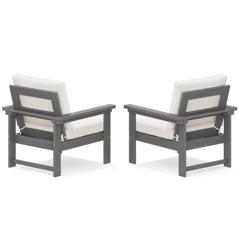 HDPE 2-Person Conversation Set, Gray, White