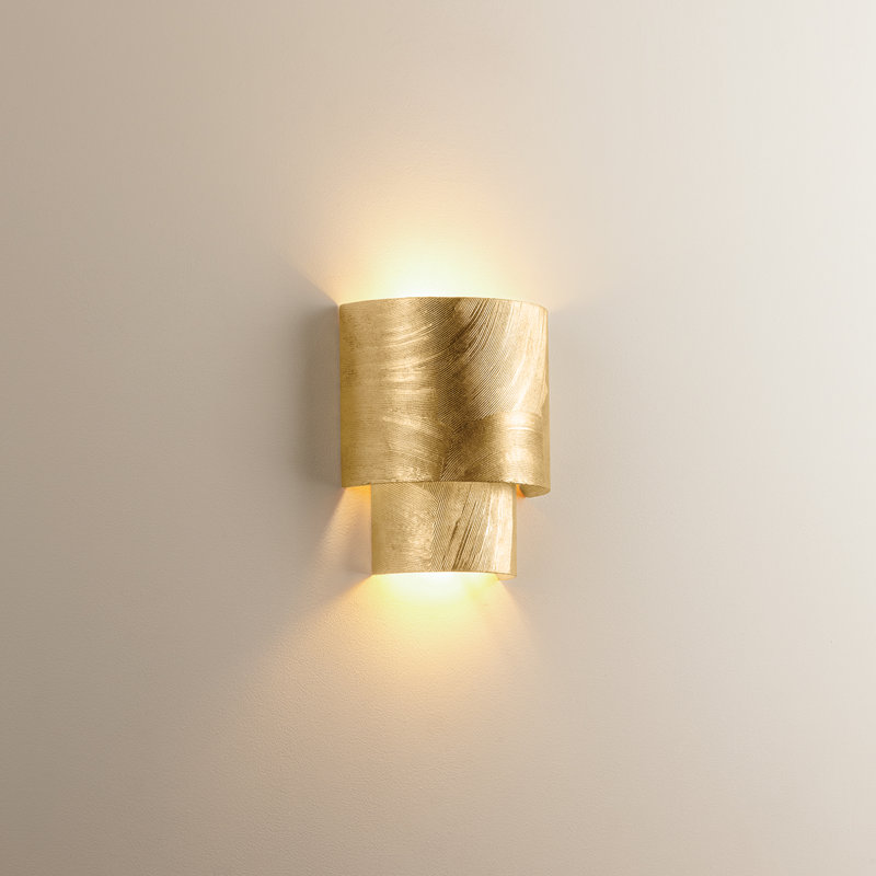 Moray Wall Sconce in Black Leaf, Gold