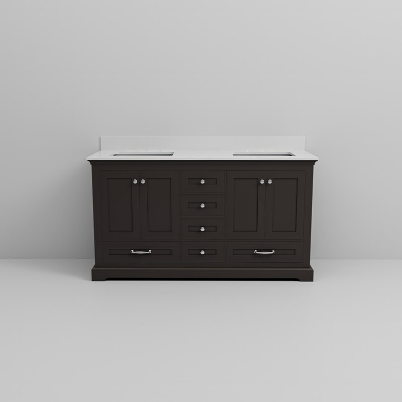 Double Bath Vanity 60 in. W x 22 in. D, with Cultured Marble Top
