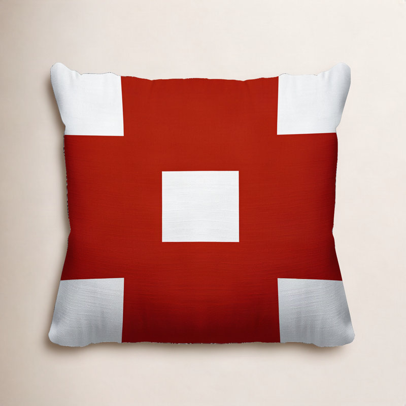 Housse et insert de coussin extérieur Luella, 16 po x 16 po, Rouge