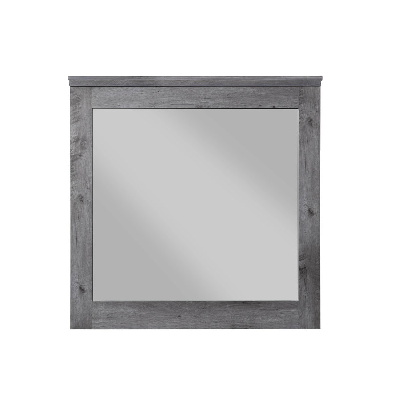 Vidalia Transitional Square Mirror In Rustic Gray Oak