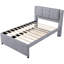 Lit plateforme double avec lit gigogne gris - Taille de fabrication gris élégant. Bois de pin massif. Pas de sommier tapissier. Espace de couchage confortable