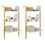 2 tablettes murales modernes, étagères flottantes en bois pour la cuisine dorées et blanches-1764244804