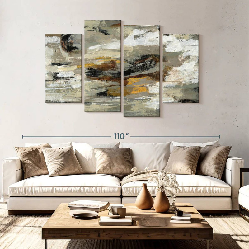 Gris neutre abstrait, 54" H x 84" W