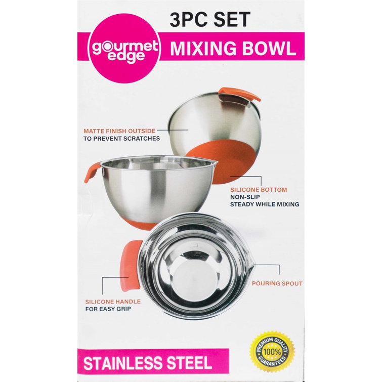 Gourmet Edge Stainless Steel 10 Piece Nested Mixing Bowl Set