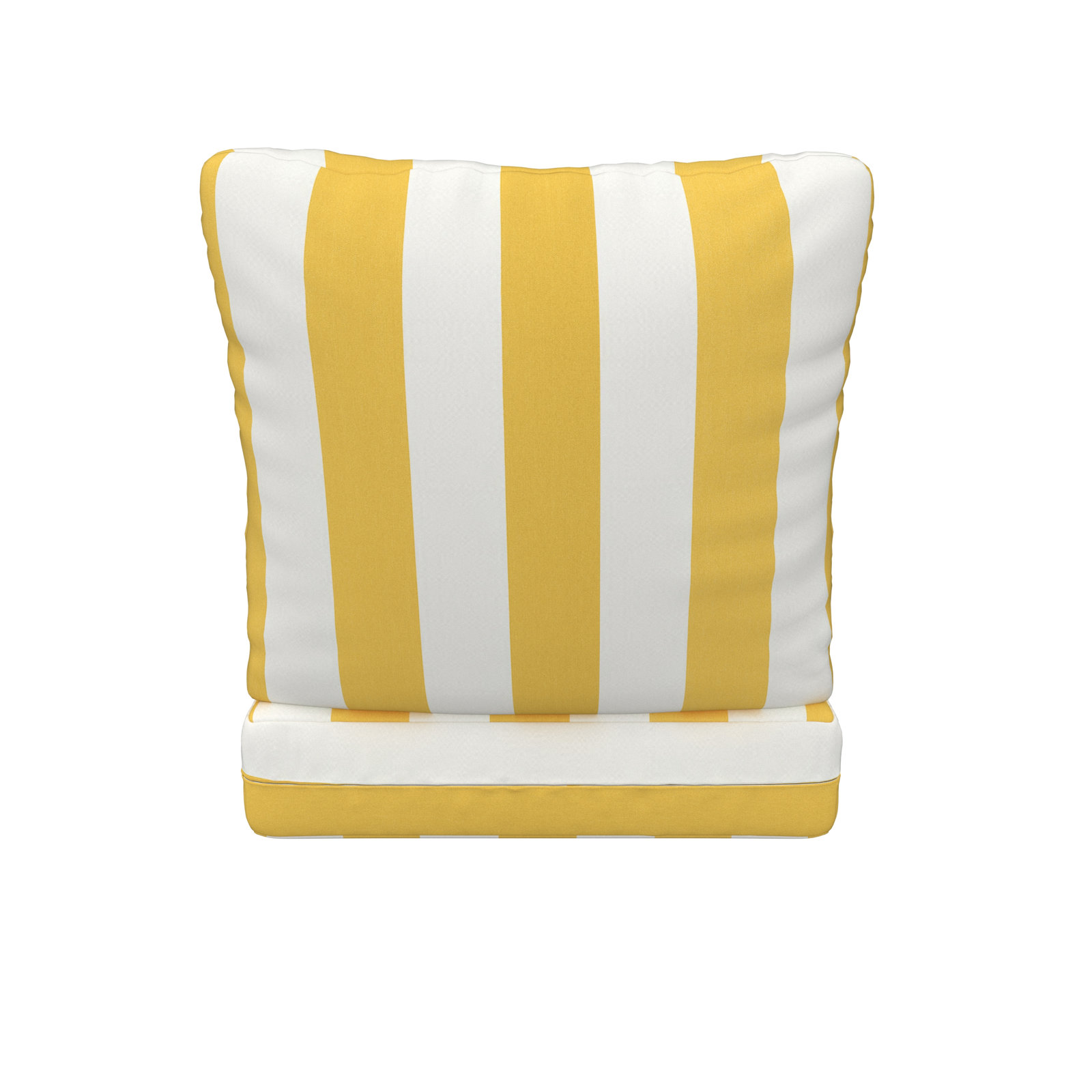 Amala 22" Sunbrella® Seat and Back Cushion, Sunbrella Sail Away Sunflower Cabana Stripe