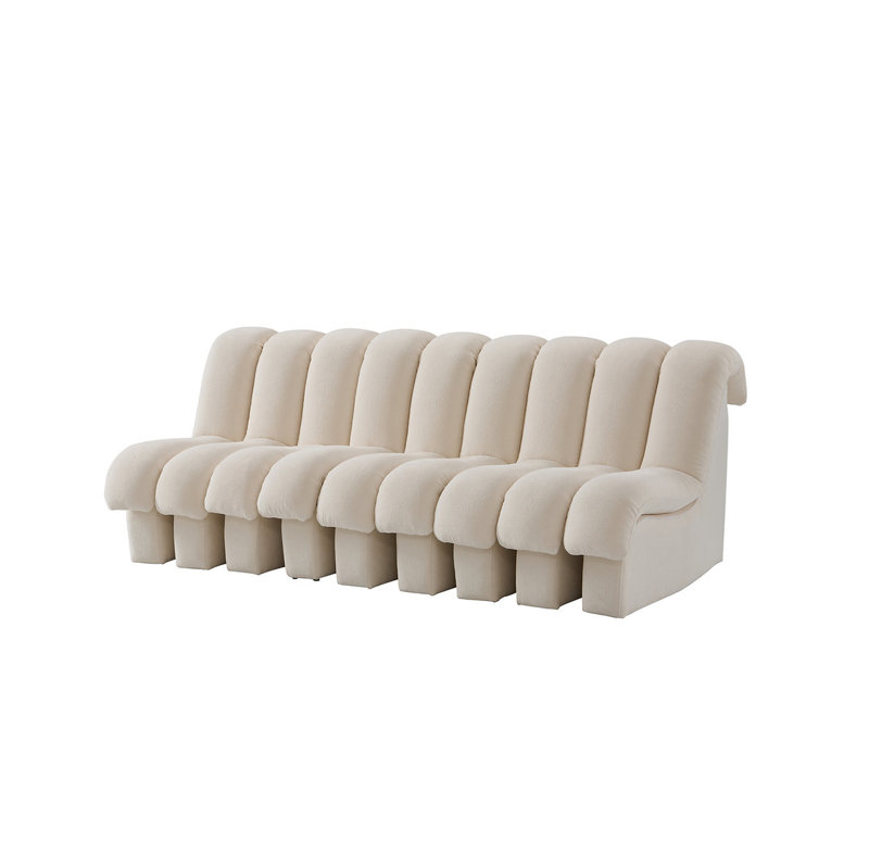 Canapé incurvé entièrement modulaire, Blanc Ployster