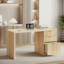 Bureau de direction moderne de 47 pouces, bureau en bois avec tiroir et armoire de rangement, bureaux d'ordinateur avec rangement, chêne naturel clair