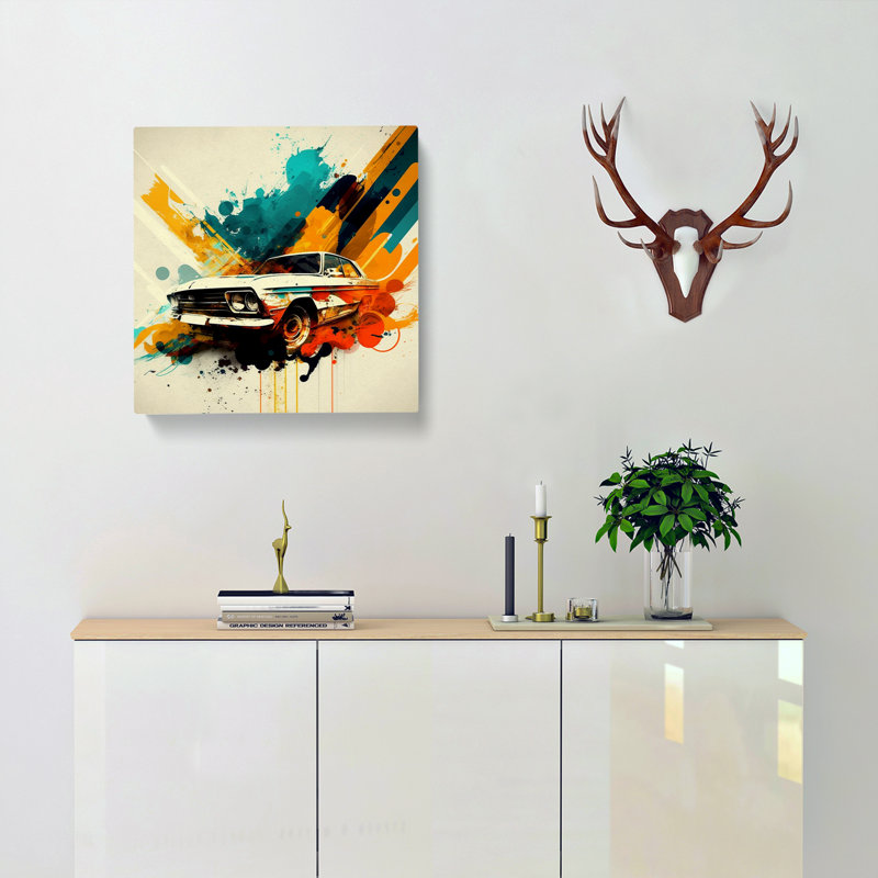 Car Abstract Expressionism - Print, 50cm H x 50cm W x 3cm D