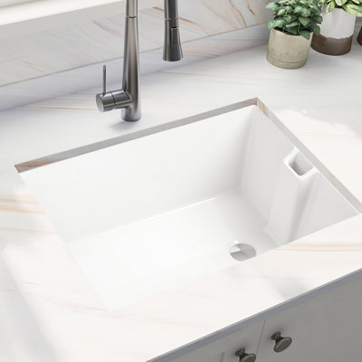 Kitchen Ceramic Sink White 23.6"X18" - , Stain-, Practical Fixture 23.6" L X 18" W Stain-, Long-Lasting Durability, Easy To Manage