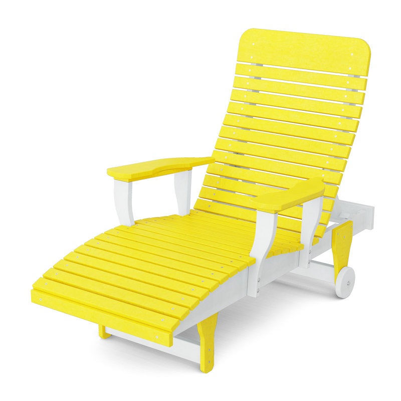 Chaise longue inclinable Signature, Jaune citron / blanc