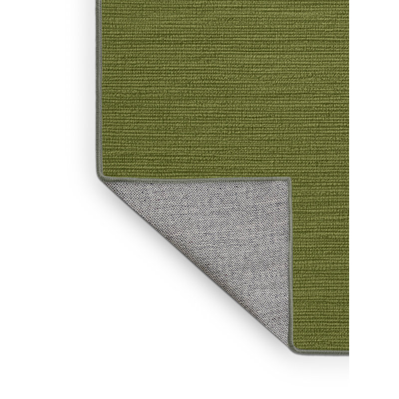 Machine Washable Solid Green Area Rug, Round 5'