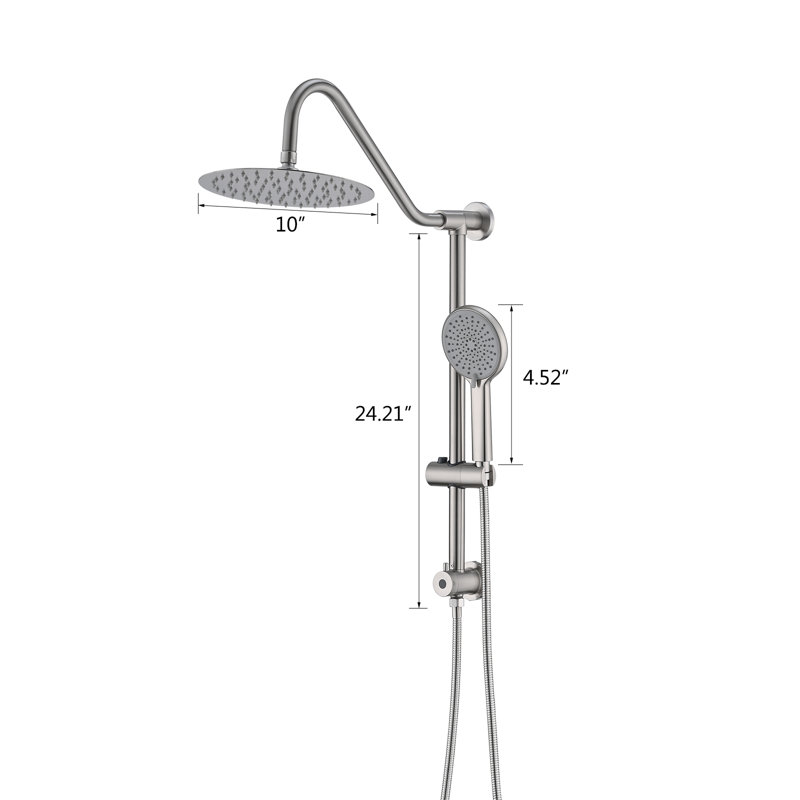 Rain Dual Shower Head 2.5 GPM GPM, Brushed Nickel