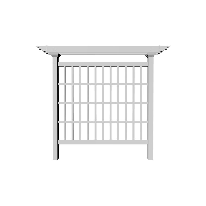 Camden 80" x 90" White Vinyl Privacy Screen Trellis