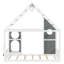 Lit simple avec glissade, bande lumineuse en forme de boule, lit plateforme en bois avec façade, panneau d'ameublement amusant-133474716