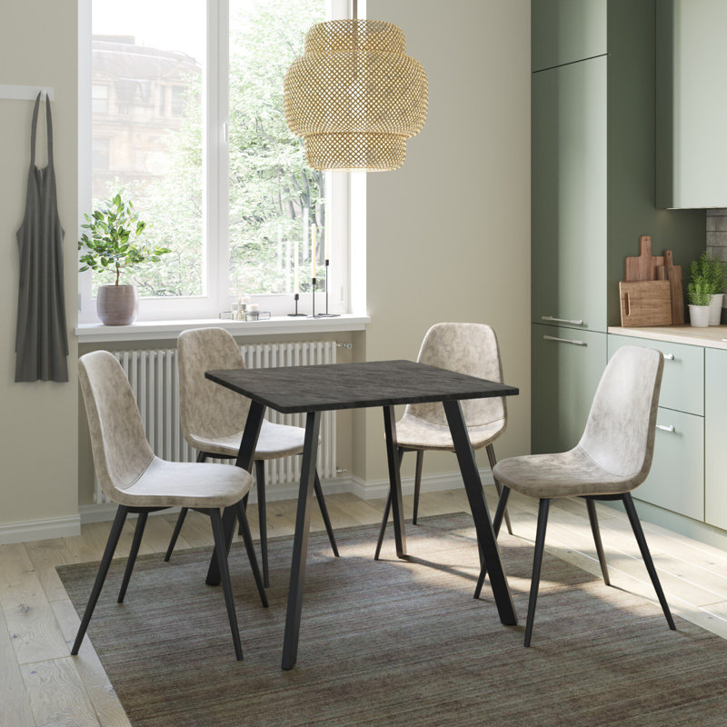 4 -Person Dining Set, Slate Grey, Grey