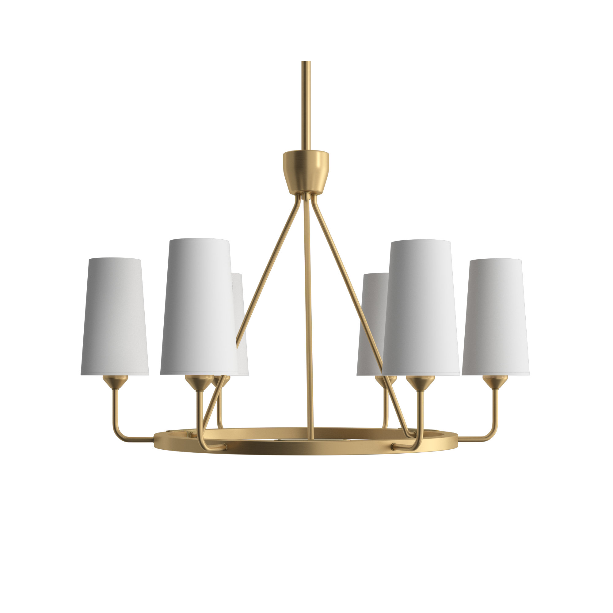 Ardea 6 - Light Metal Dimmable Chandelier, Heritage Brass