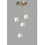 Lustre élégant en métal, finition blanche et cuivre, 11,8 po x 11,8 po | Fabrication 100% métal, peinture séchée au four, revêtement dégringolé | Douille E27, 40 W maximum | Parfait pour les décorations glamour et scandinaves-1086907132-1086907123