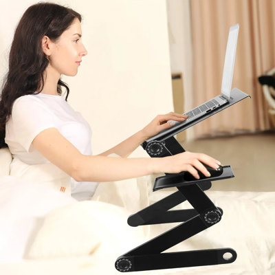 Plateau de bureau pliable pour ordinateur portable avec plateau de souris et plateau de souris en alliage d'aluminium pour le bureau personnel